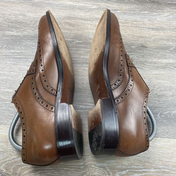 Brooks Brothers 1818 Wingtip Oxford Shoes Men\'s 10 Made in Italy Brown Leather main image 5
